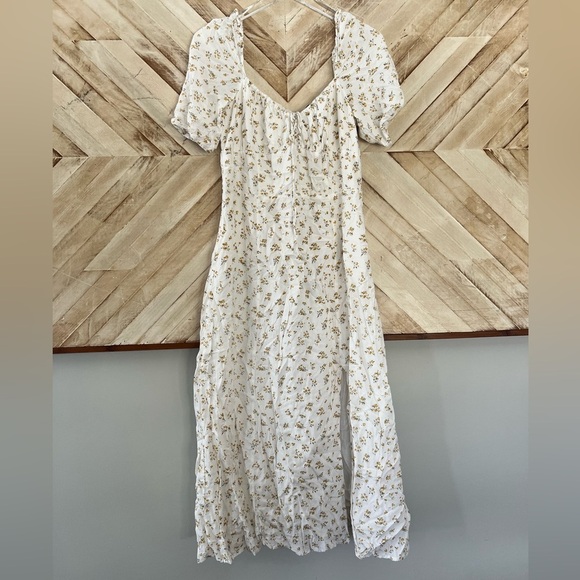 Bardot Ditsy Floral Midi Dress Bloomingdale’s Peasant Dress Size 10 Large - Picture 6 of 11